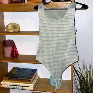 3 for $25!! American Eagle light green plaid bodysuit